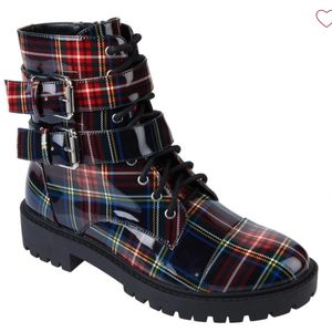 Jessica Simpson Multicolor Plaid Ankle Boots